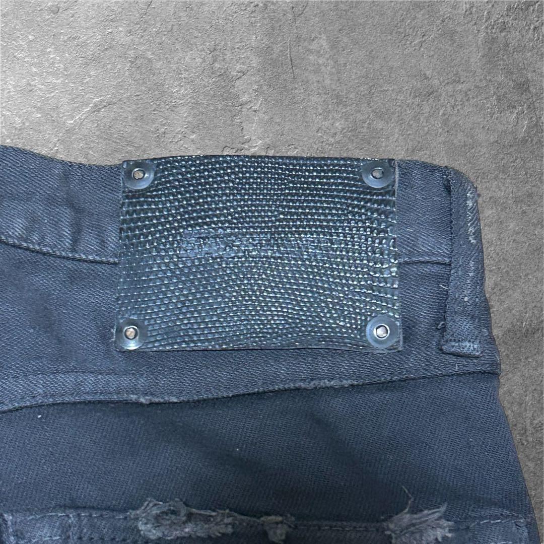 ダメージ加工 ISAMUKATAYAMA BACKLASH スキニーデニム 黒