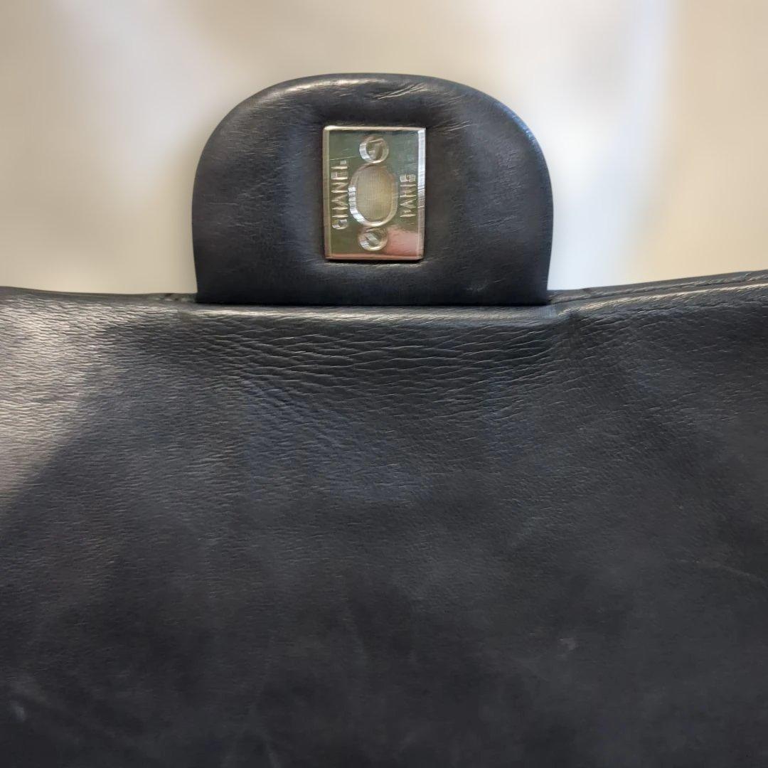 シャネル デカマトラッセ シングルフラップ ダブルチェーン ショルダーバッグ