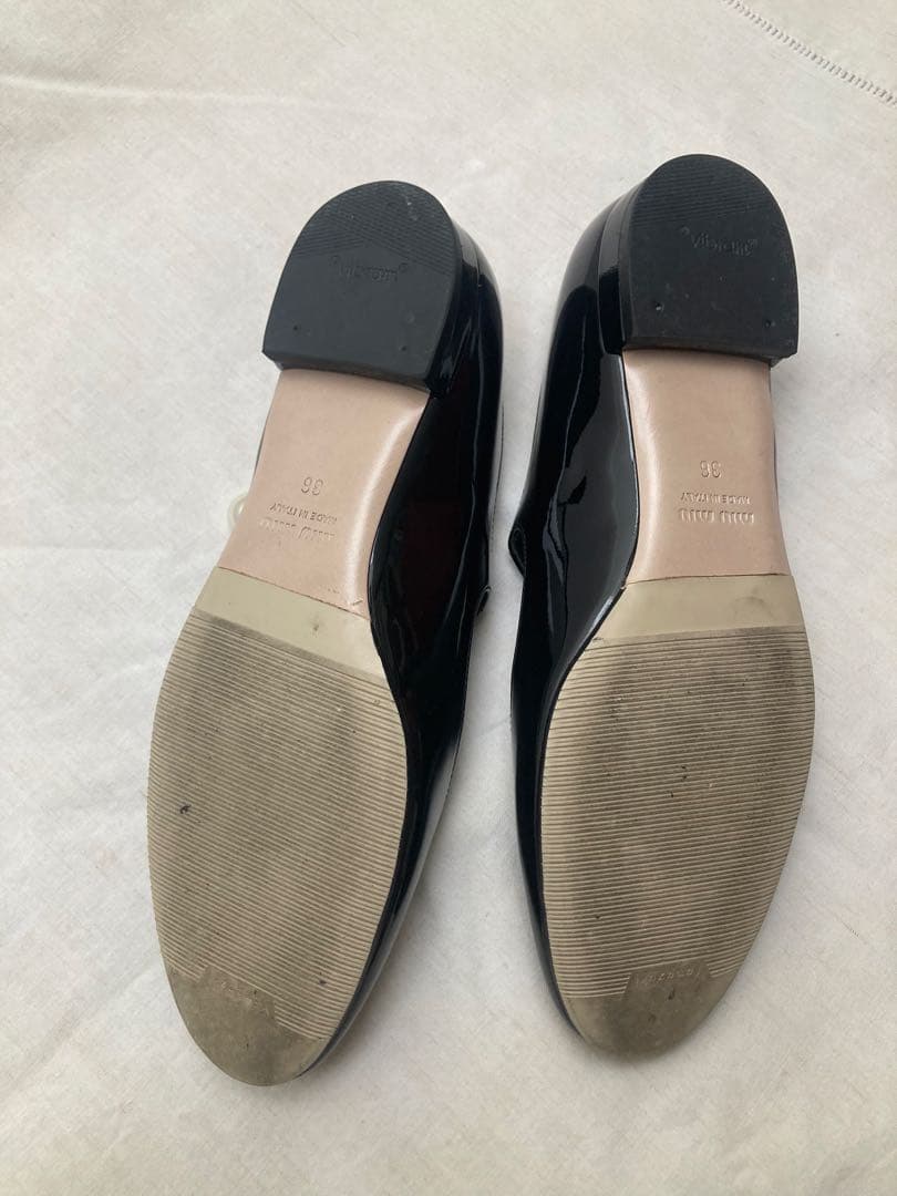 miu miu ブラックバレエシューズ 36