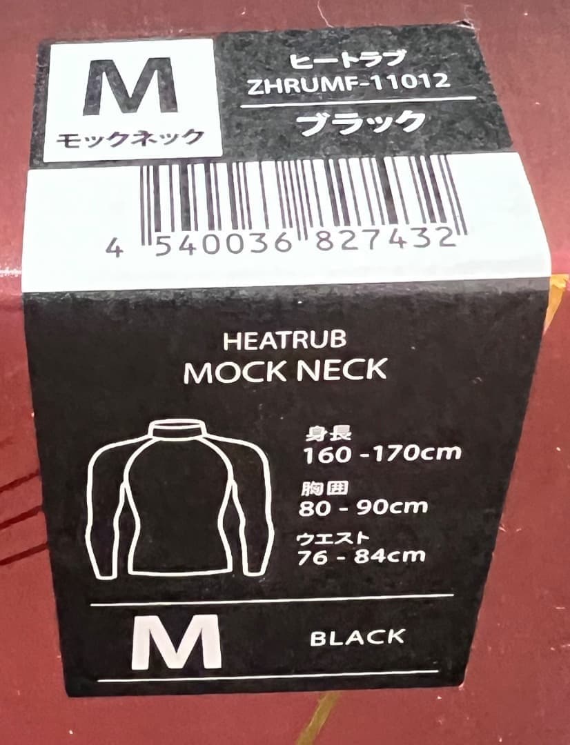 25モデル　ZEROFIT 速暖。HEATRUB モックネック M ブラック
