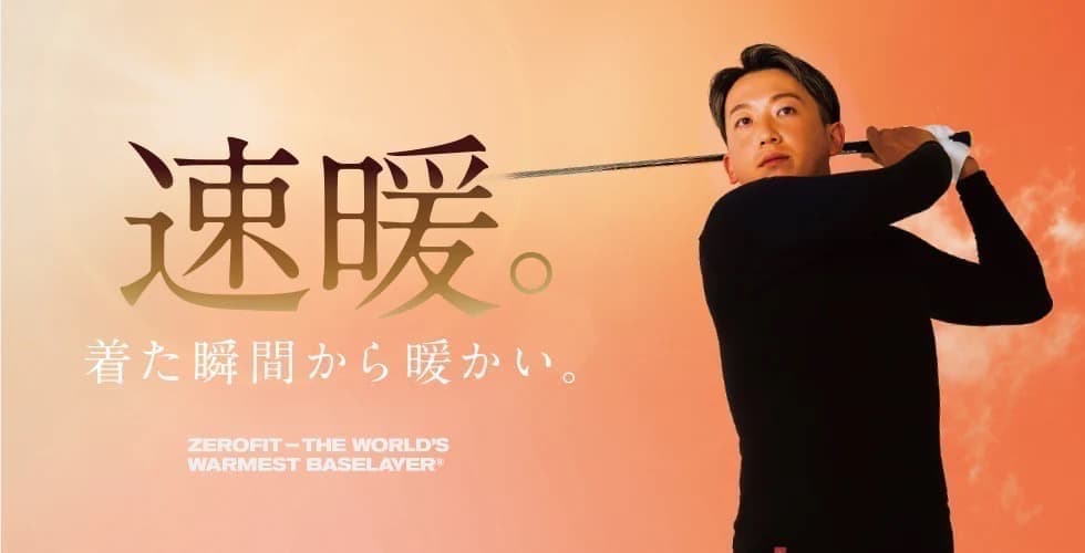 25モデル　ZEROFIT 速暖。HEATRUB モックネック M ブラック