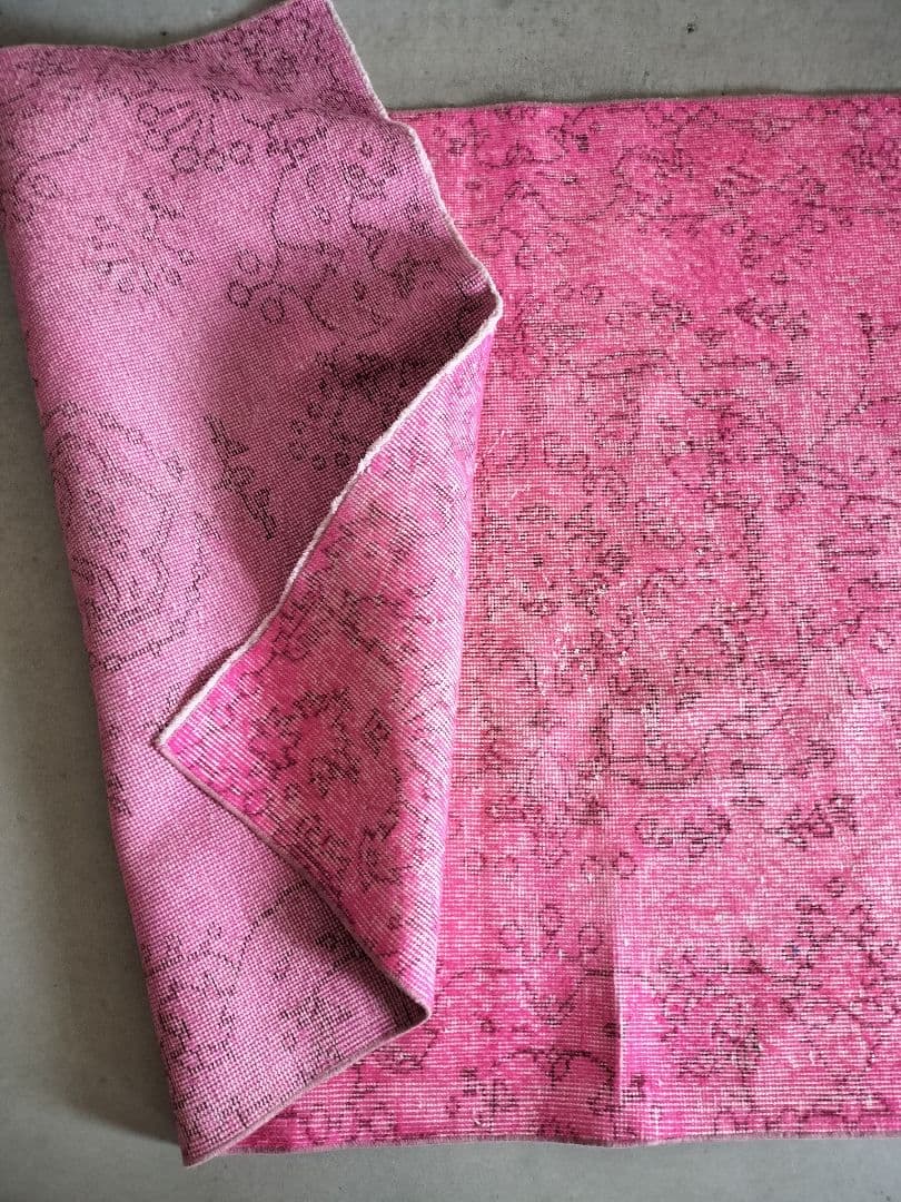 【よし乃】レア/キャンディピンクのヴィンテージトルコラグ　No.663