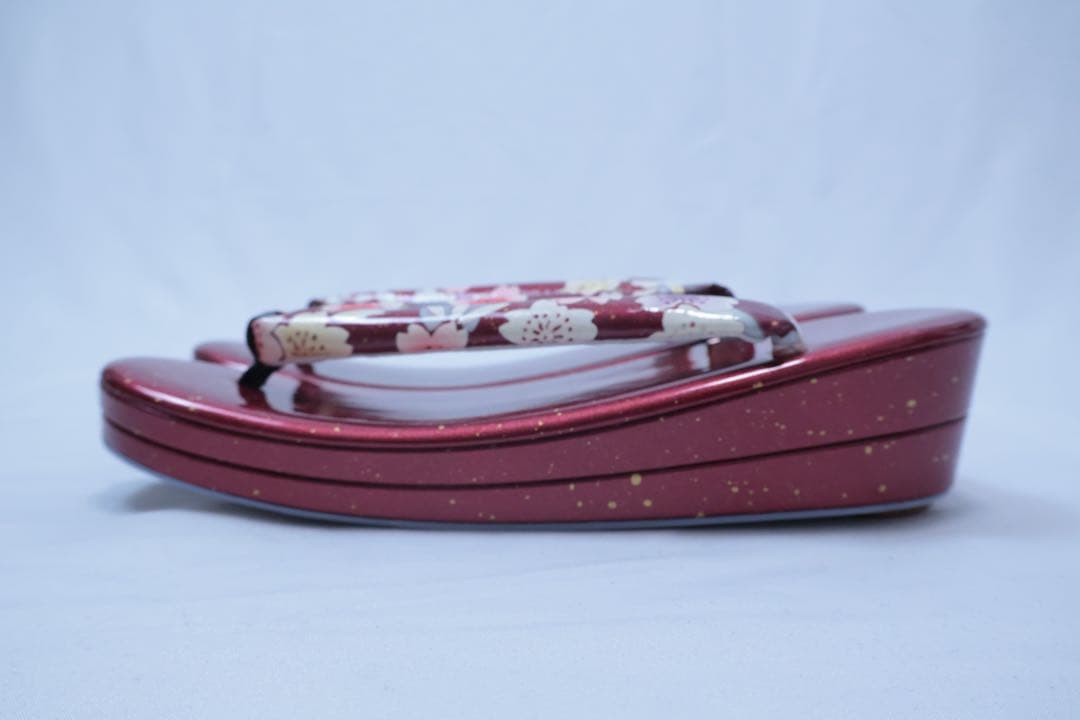 （れい）赤いエナメルバックと草履セットLLサイズ