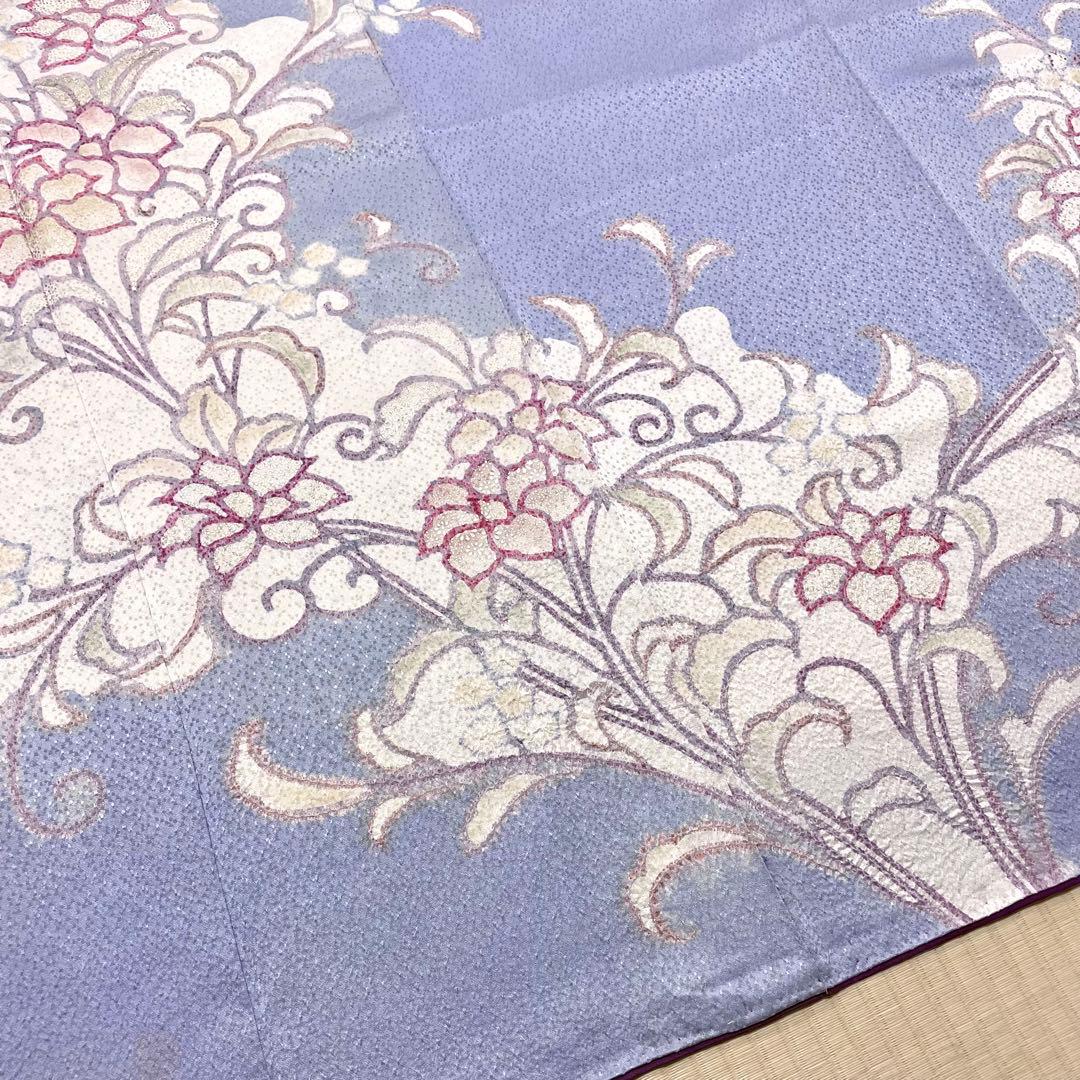 絞り 染め ブルーラベンダー 付け下げ訪問着 紋なし