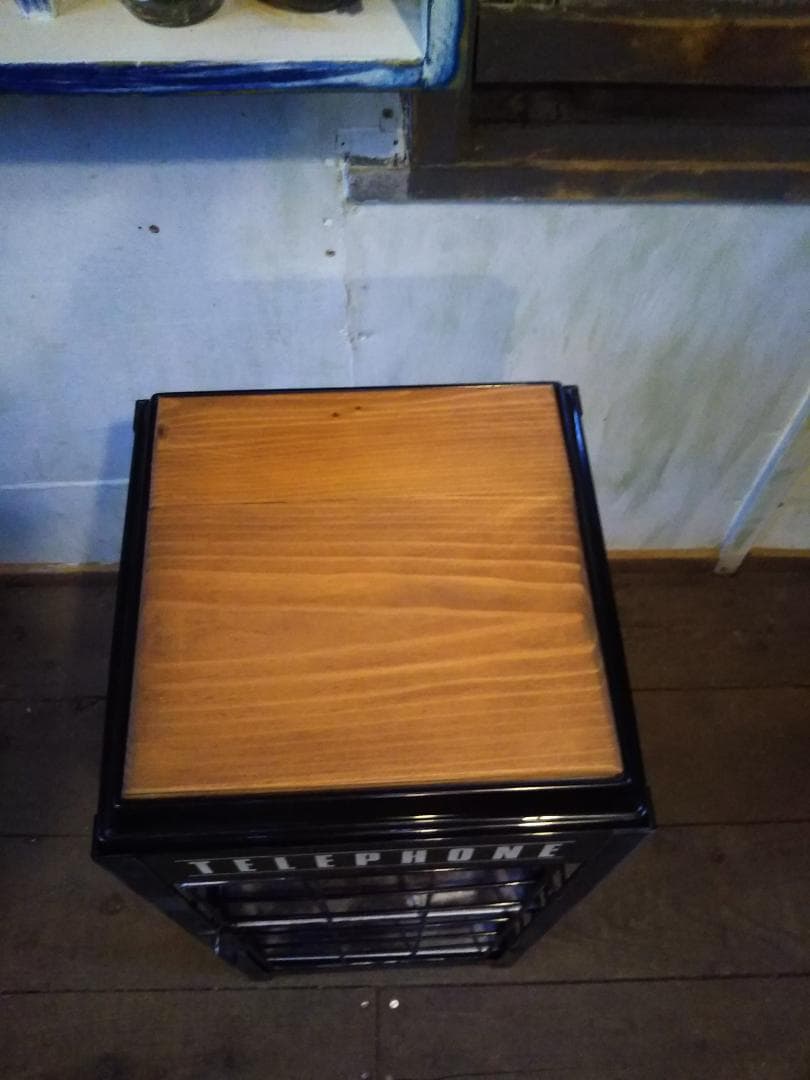 アンティーク　電話台　キャビネット　アイアン製　レトロ　レア 希少