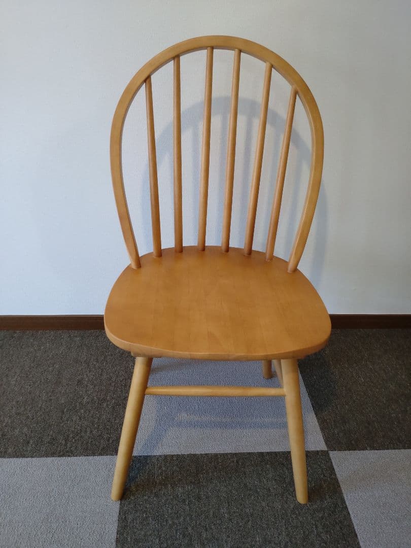 天然木ウィンザーチェア、ナチュラル色、2脚セット