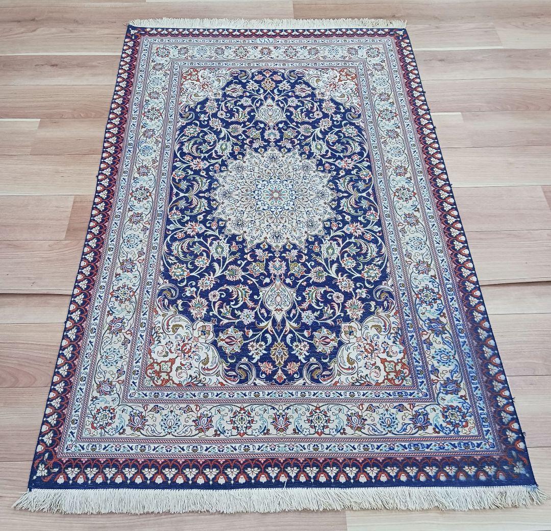 専用 Y3251 高級ペルシャ絨毯 クム産 工房サイン シルク 手織り