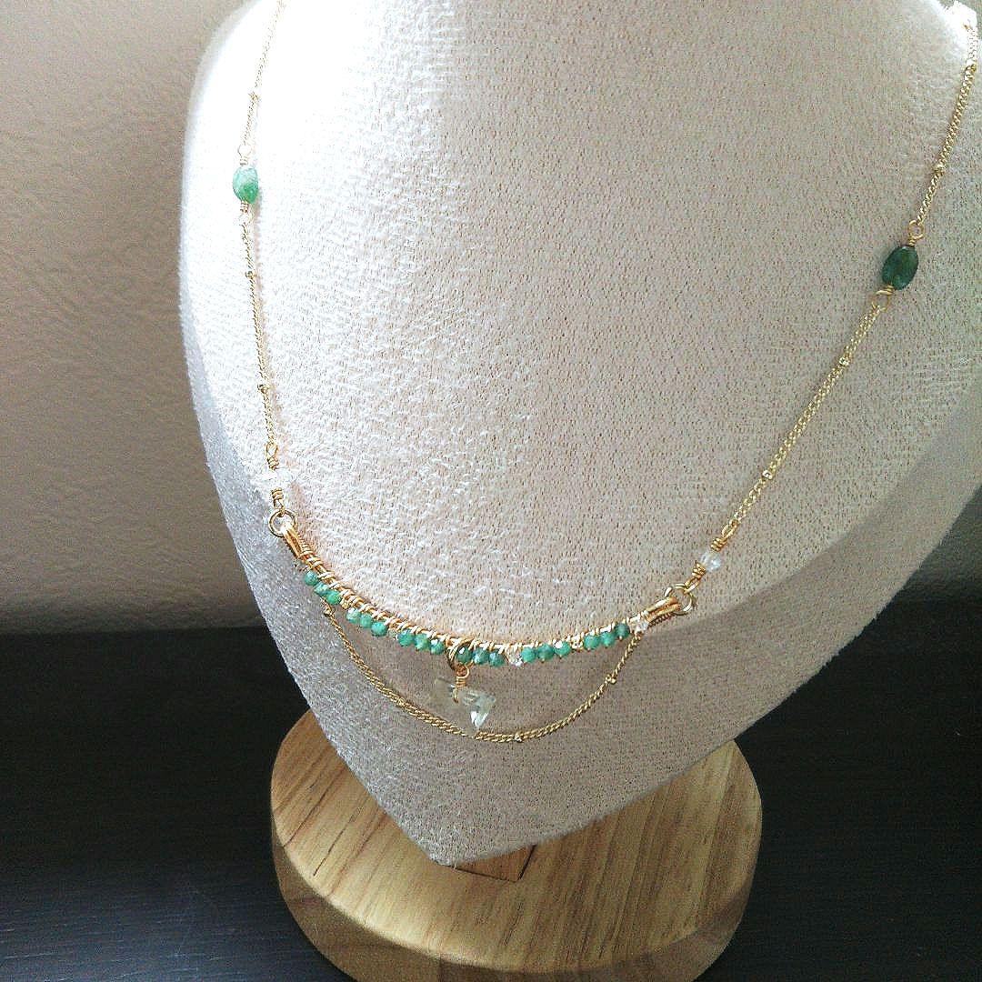 高品質 エメラルド 稀少石 リビアングラス ネックレス 限定品