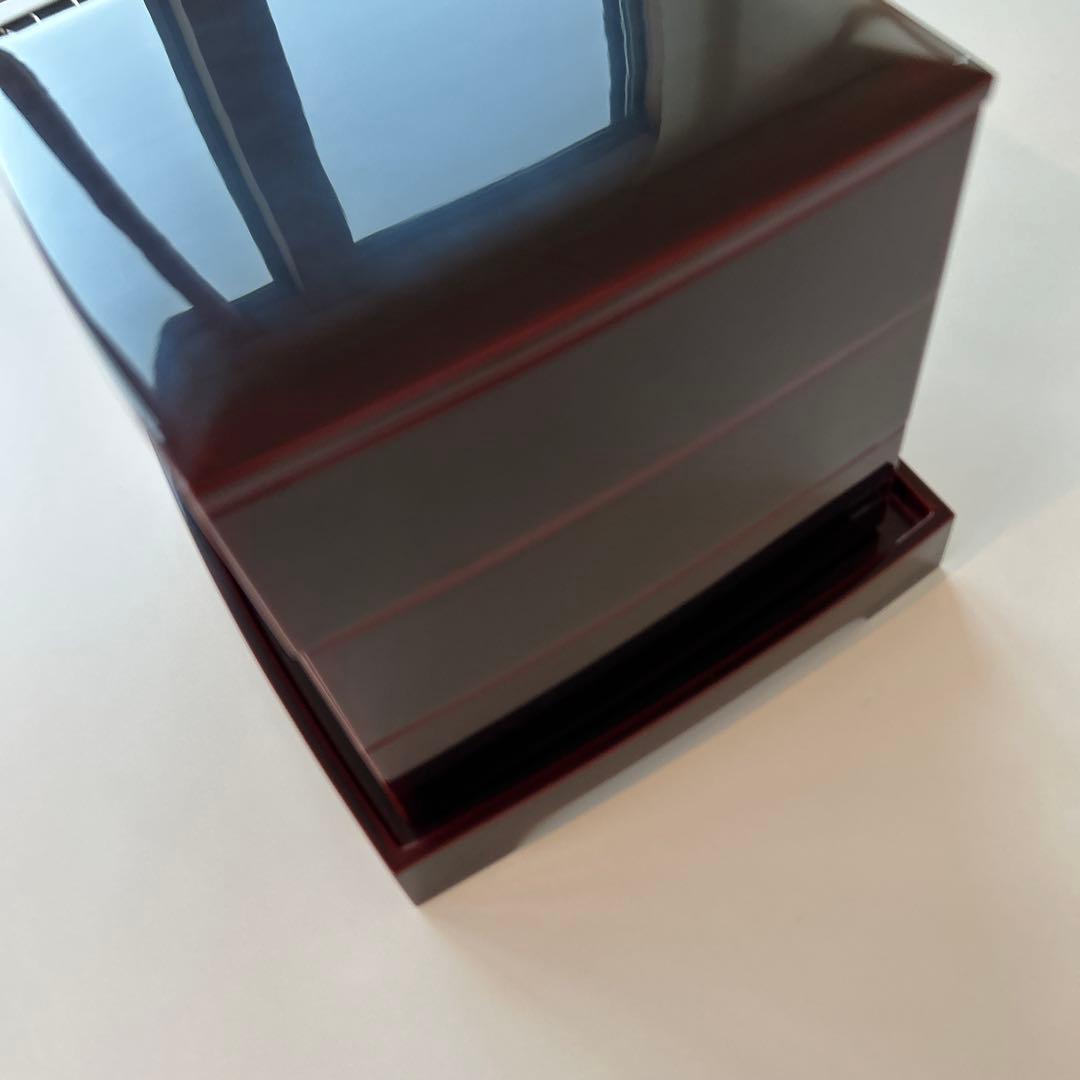 輪島塗　重箱 3段 溜➕半月盆わたぼうし5枚組