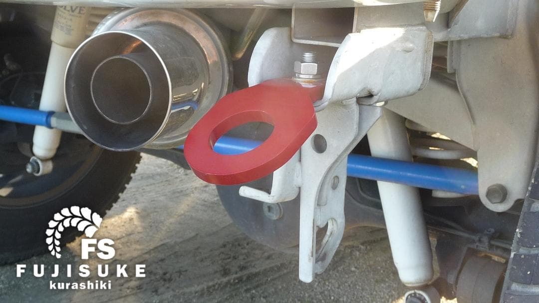 ★ジムニー牽引フック★JB23用　9mm 赤色塗装品　前後４枚セット　送料無料！