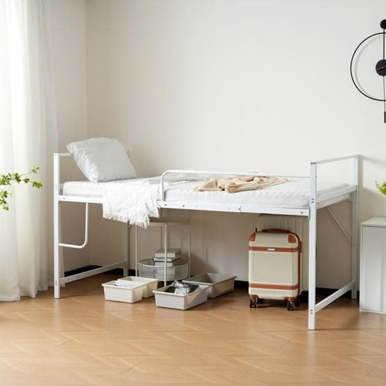 超人気！【高さ110cm】ロフトベッド パイプベッド シングル WHITE