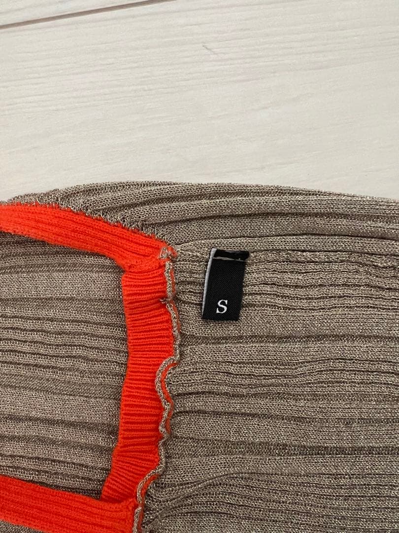 DIESELリブ編みベージュオレンジキャミソール とうあ着用