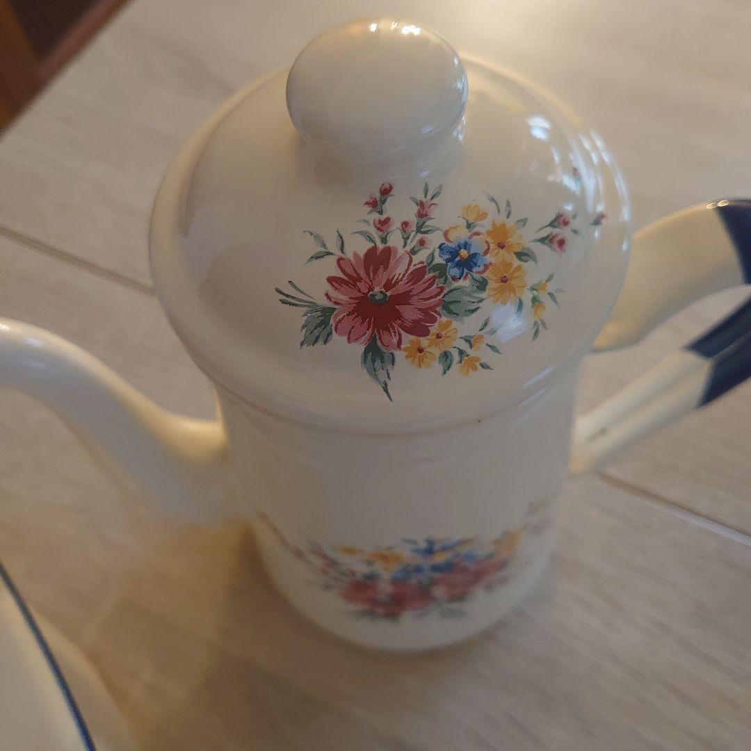 【希少価値】フランス製　アンティーク　ホーロー　ポット　容器