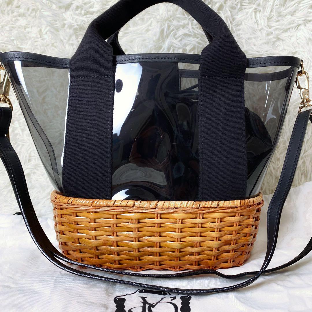 ★本日削除★未使用級　ヴィオラドーロ　PVC×ラタン　　カゴバッグ　2way