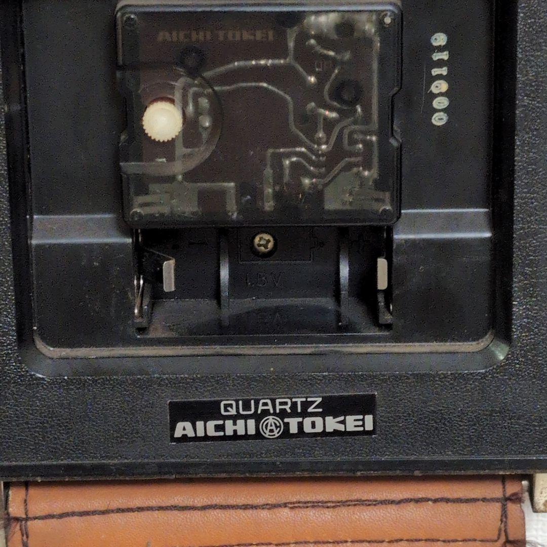 【レア商品】カリモク　腕時計型壁掛け時計 革製 愛知時計 動作難あり