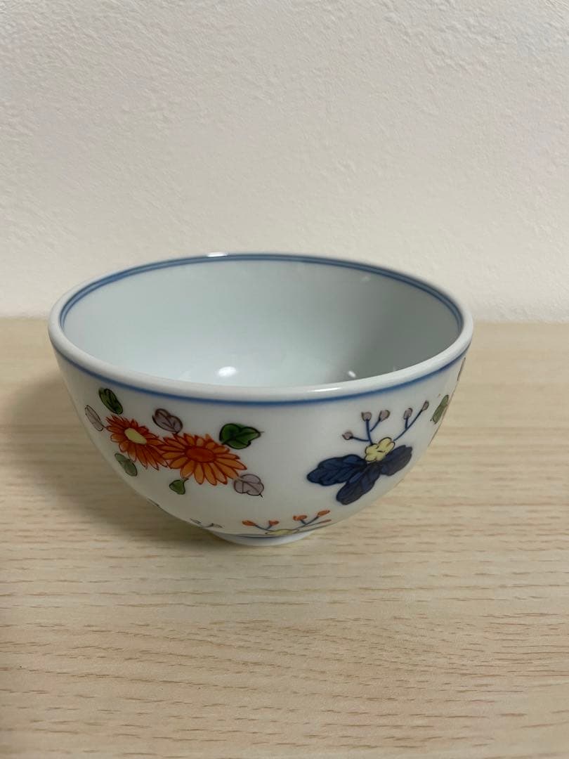 源右衛門窯　染錦桐菊花散し　飯碗