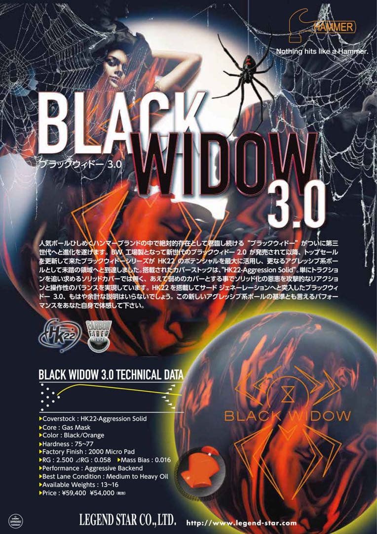 【プラグ済み】ブラックウィドー3.0 15ポンド ハンマー