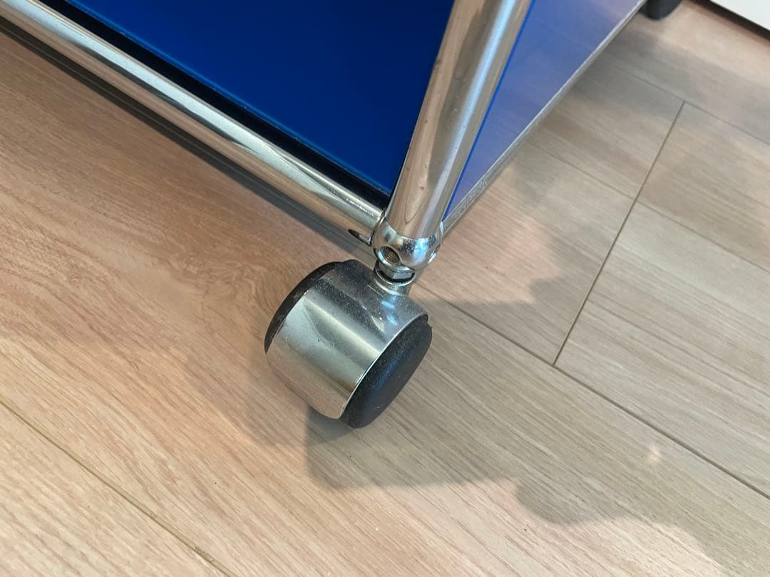 USMハラー　オープンシェルフ　1列3段　ブルー　キャスター付