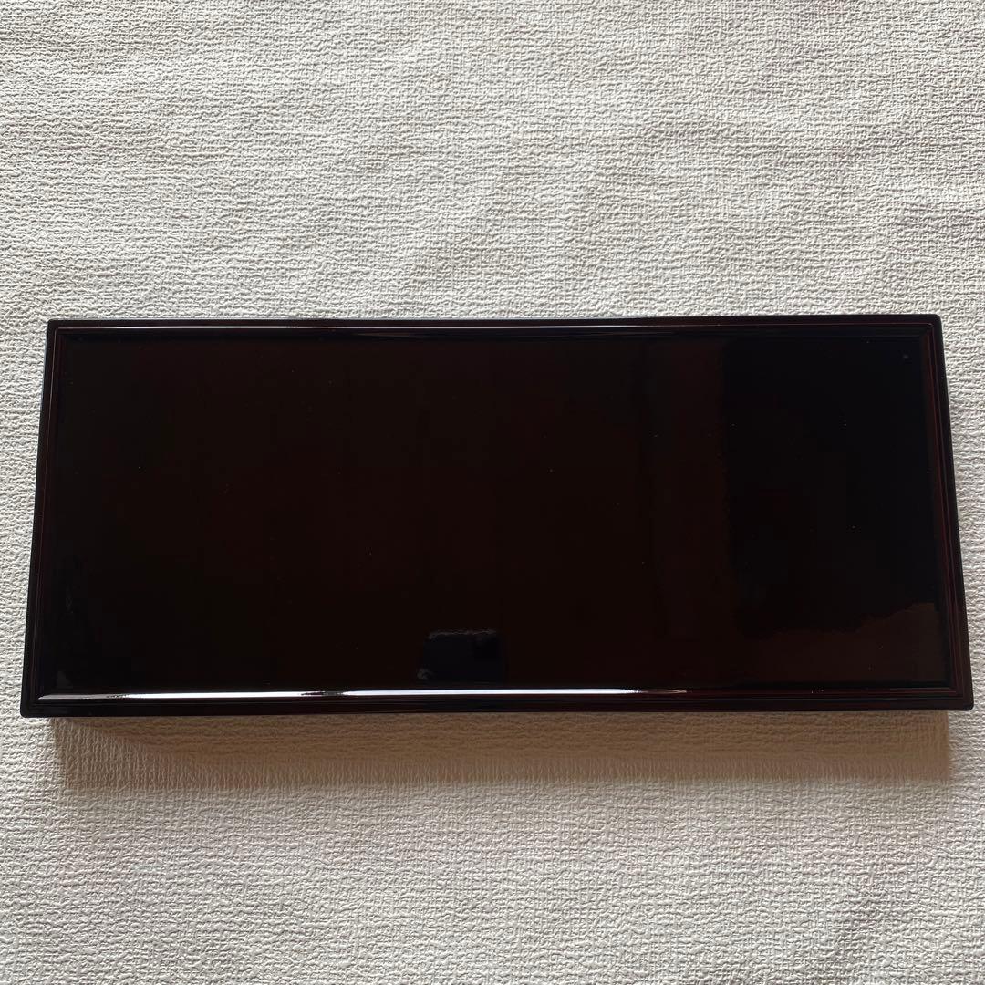 新品✨高級誠美漆器　漆塗　溜塗　長手盆　お盆御盆　コーヒートレー　角盆　本金蒔絵