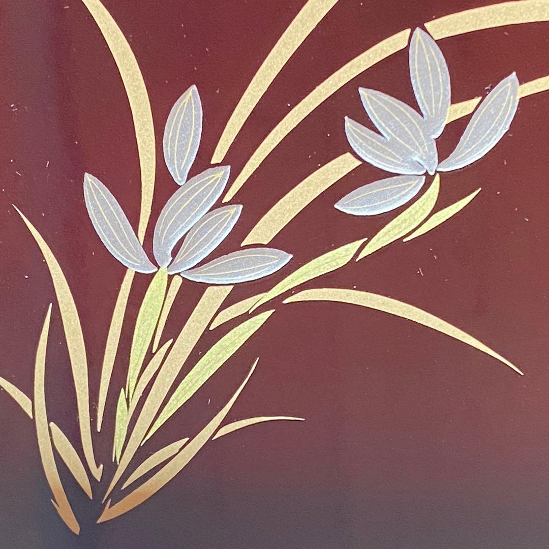 新品✨高級誠美漆器　漆塗　溜塗　長手盆　お盆御盆　コーヒートレー　角盆　本金蒔絵