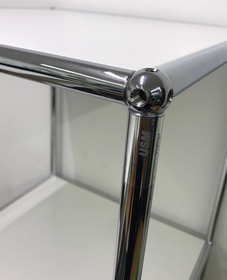 USMハラー 1列4段 ピュアホワイトのラック2個セットです。