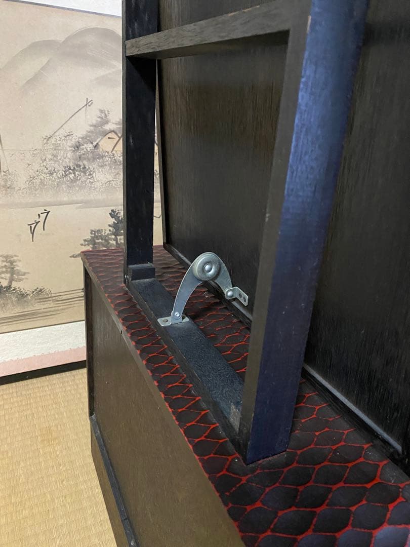 鎌倉彫 伝統工芸品　鏡台 ドレッサー ミラー 化粧台 漆塗り 松竹梅 和家具