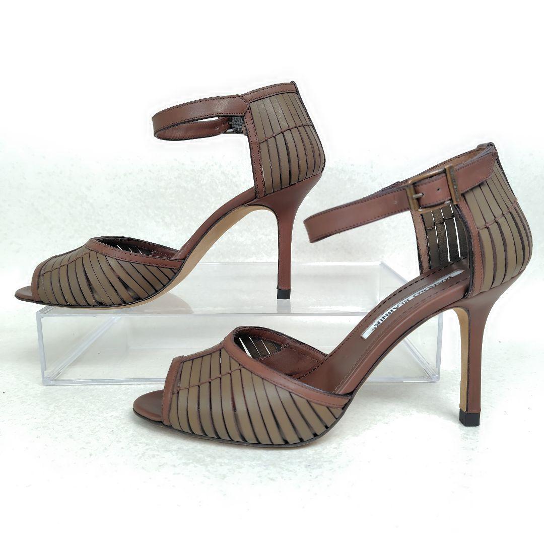 ★美品★マノロブラニク パンプス 23.5cm サンダル ウィーブ ピンヒール