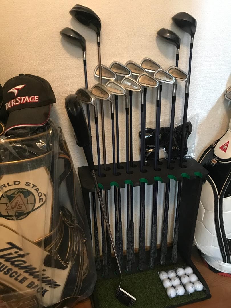 ゴルフクラブスタンド13本＋7本　塗装仕上、3色より選べます【完成品でお届け】