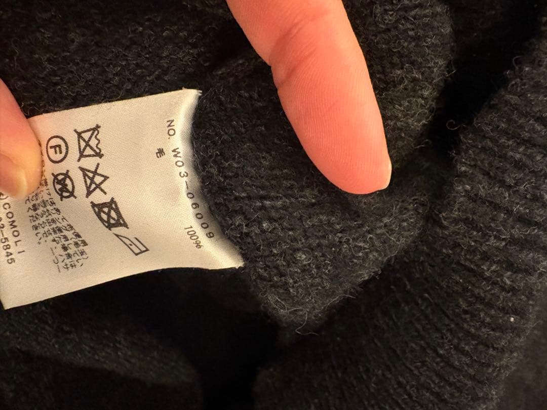 COMOLI 22AW ラムズウールクルーネックニット size3 美品
