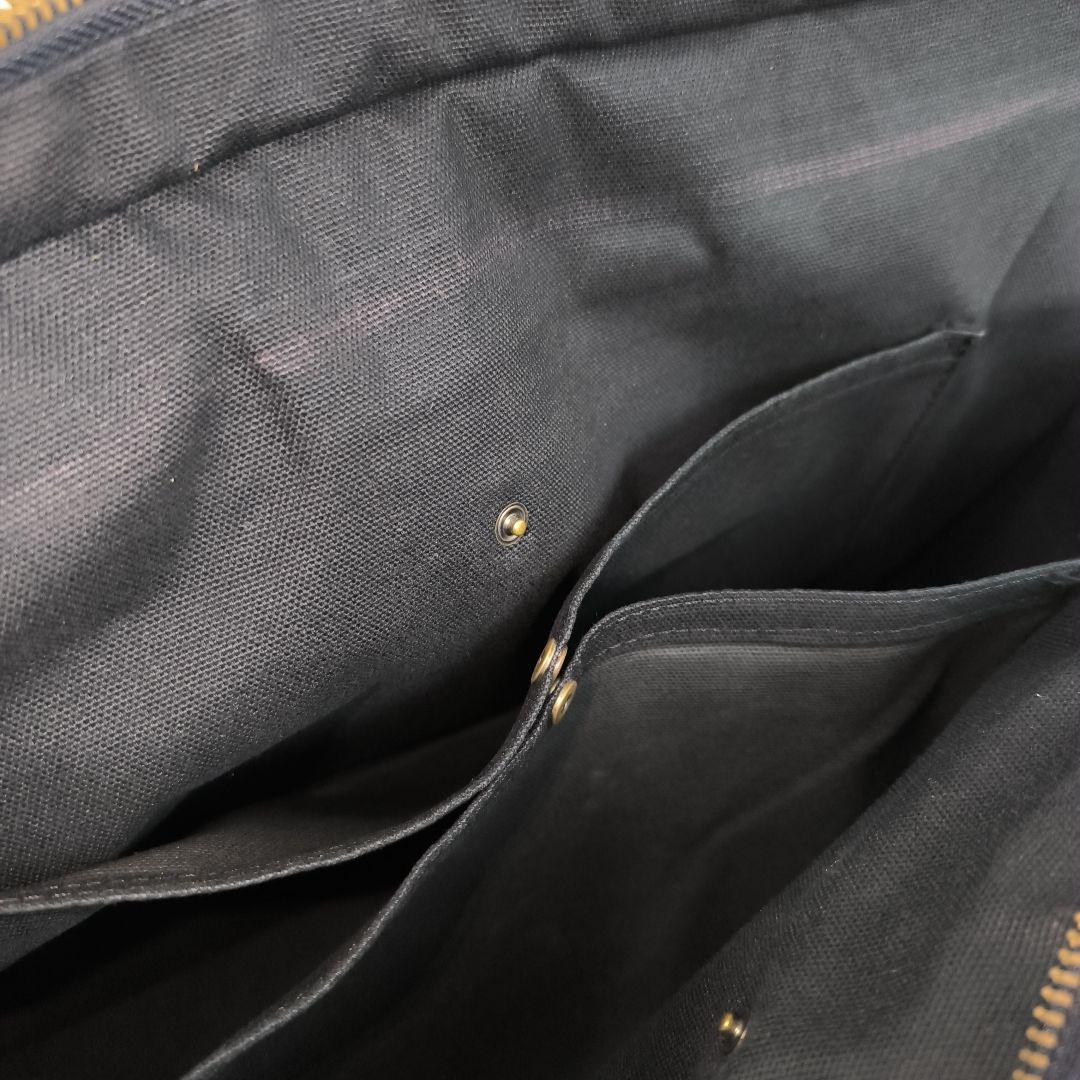 ✨極美品✨ フェリージ ブリーフケース ナイロン レザー 紺茶 B4可 1845