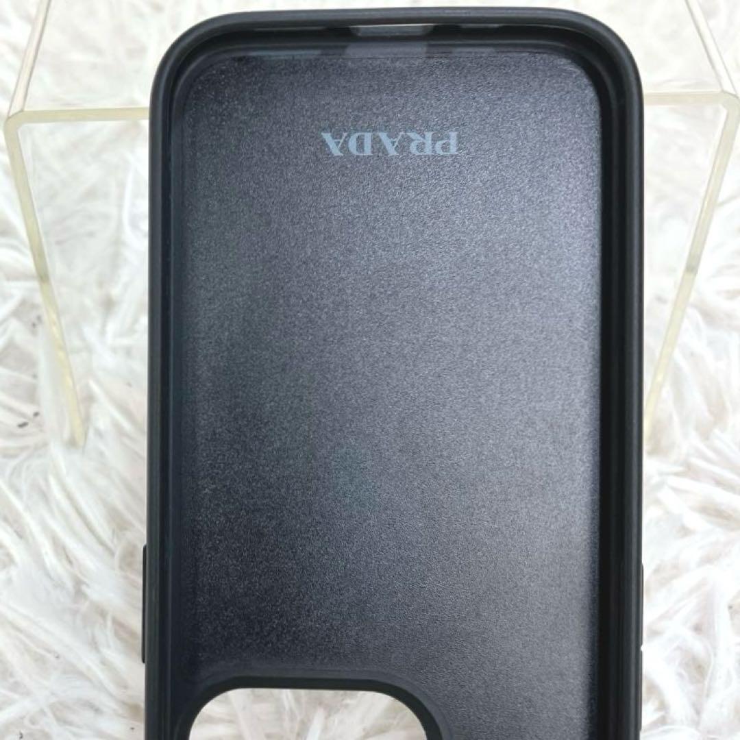 ✨プラダ iPhoneケース 14Pro プロ 三角ロゴ サフィアーノ レザー黒