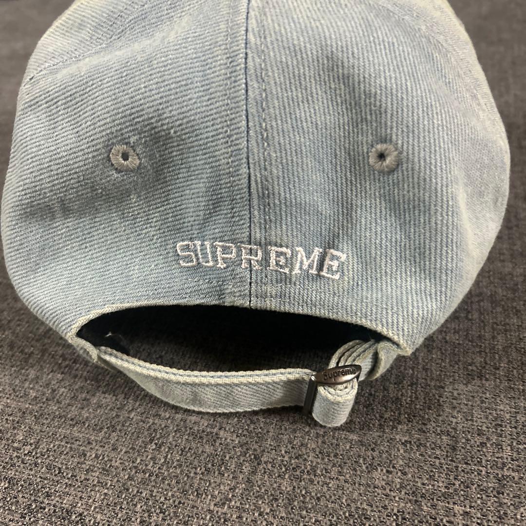 supreme Sロゴキャップ　水色