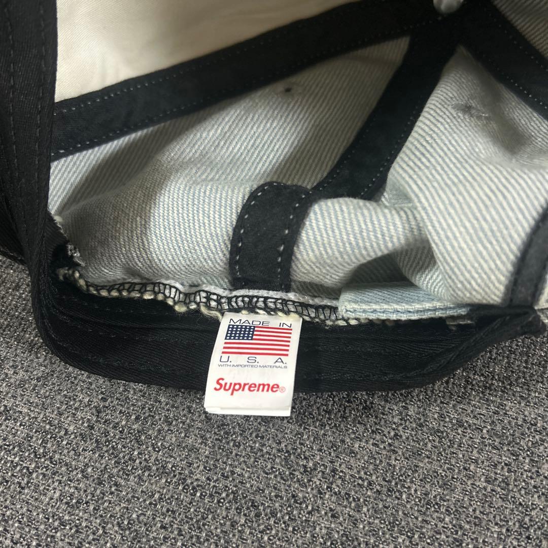 supreme Sロゴキャップ　水色