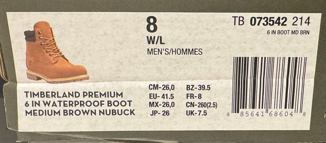 Timberland 6インチブーツ ミッドブラウン
