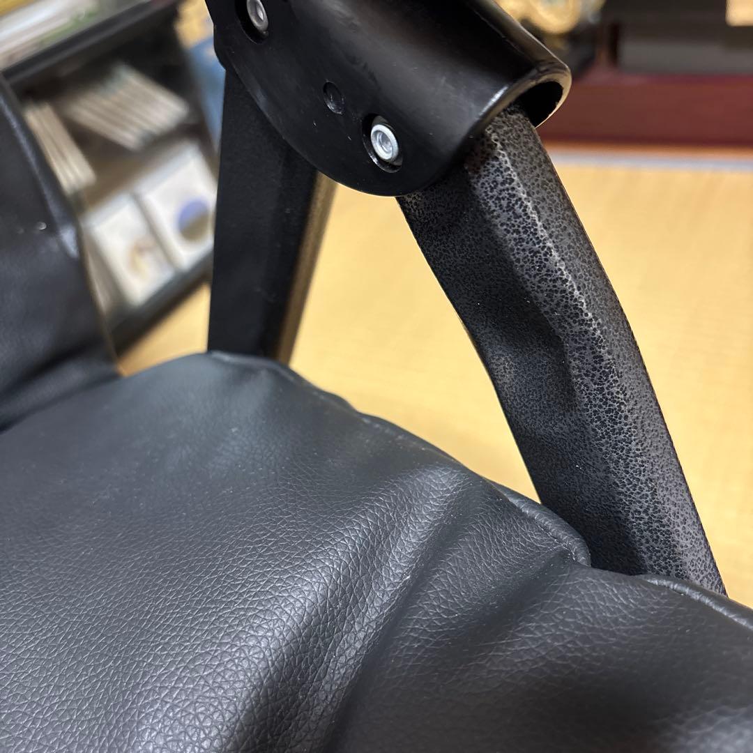 【美品】リクライニングチェア ブラック 合成皮革　1人掛け　折りたたみ