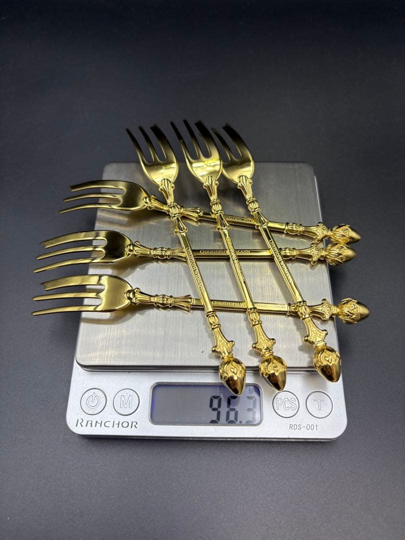 クリストフウィドマン銀器 フォーク&スプーン6本セット カトラリー 24金メッキ