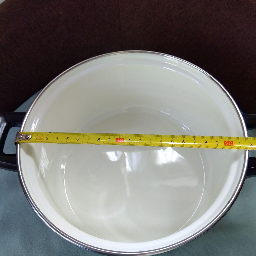 昭和レトロ　ホーロー両手鍋　りんご