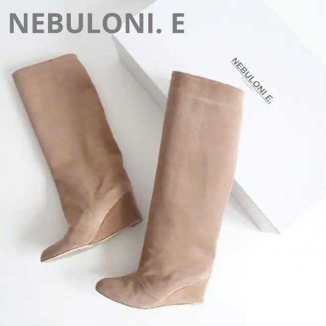 【美品】NEBULONI E.　ネブローニ　ロングブーツ　ベージュ　スエード
