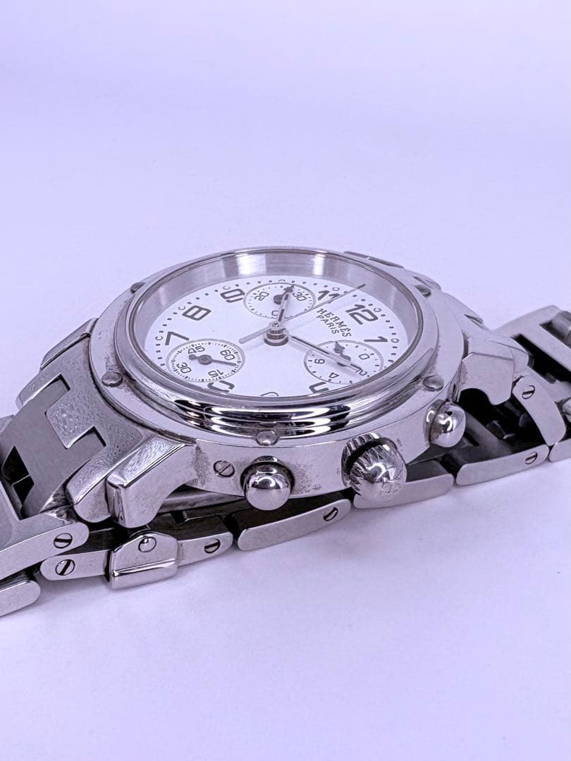 新品電池　エルメス HERMES クリッパー CL1.310 クロノグラフ
