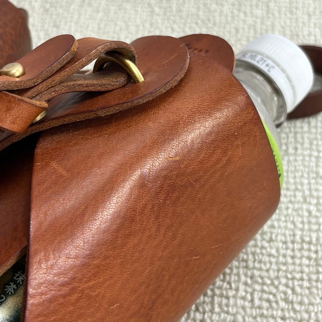 美品 organ オルガン ボトルホルダー 本革 水筒 カスターニョ HERZ