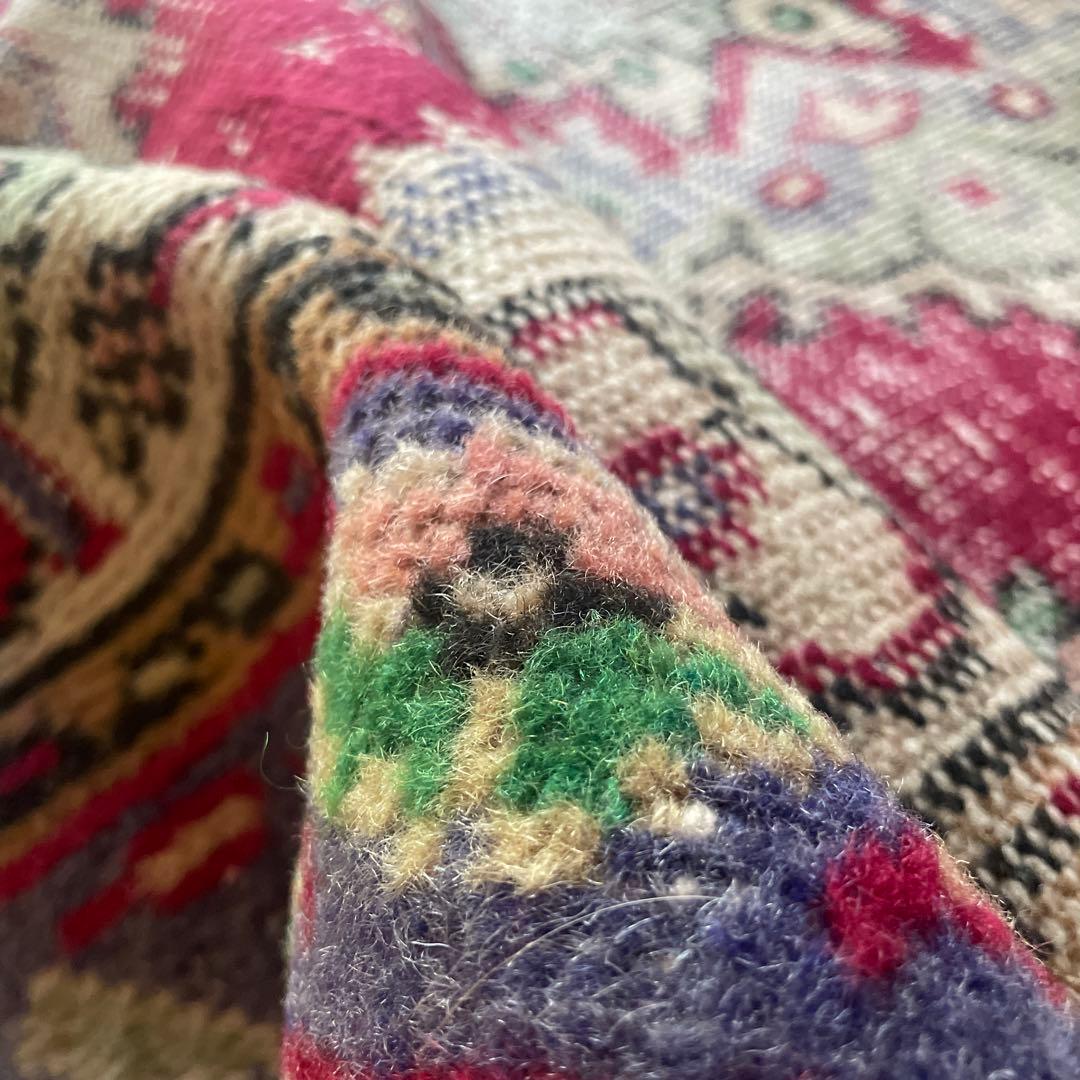 112×195 ワインカラー メダリオン　擦れシャビー　トルコヴィンテージラグ