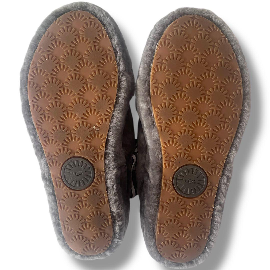 UGG アグ グレー ファーサンダル ファブ イヤー FAB YEAH 24cm