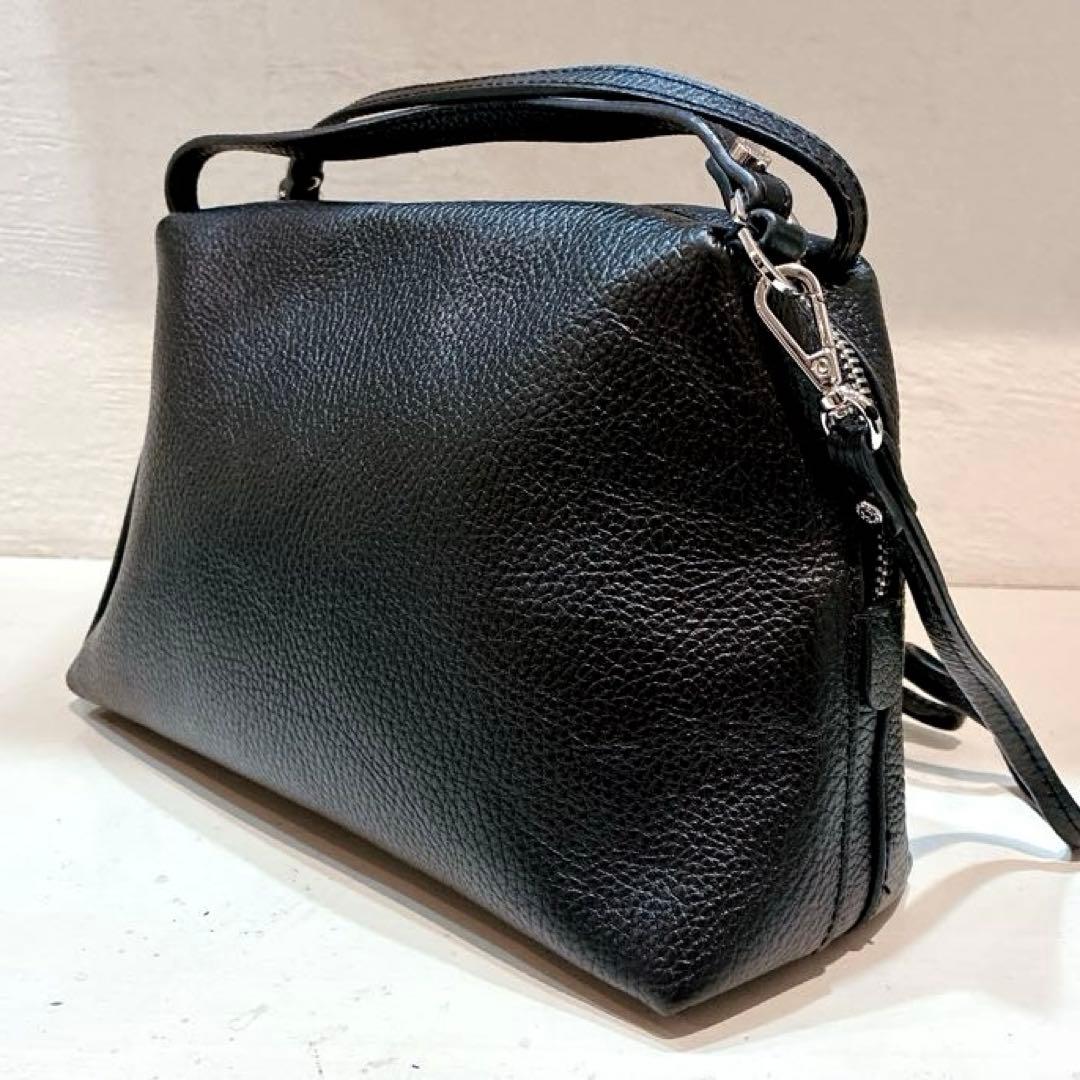 【美品】GIANNI CHIARINI アリファ 2WAY レザーバッグ M 黒
