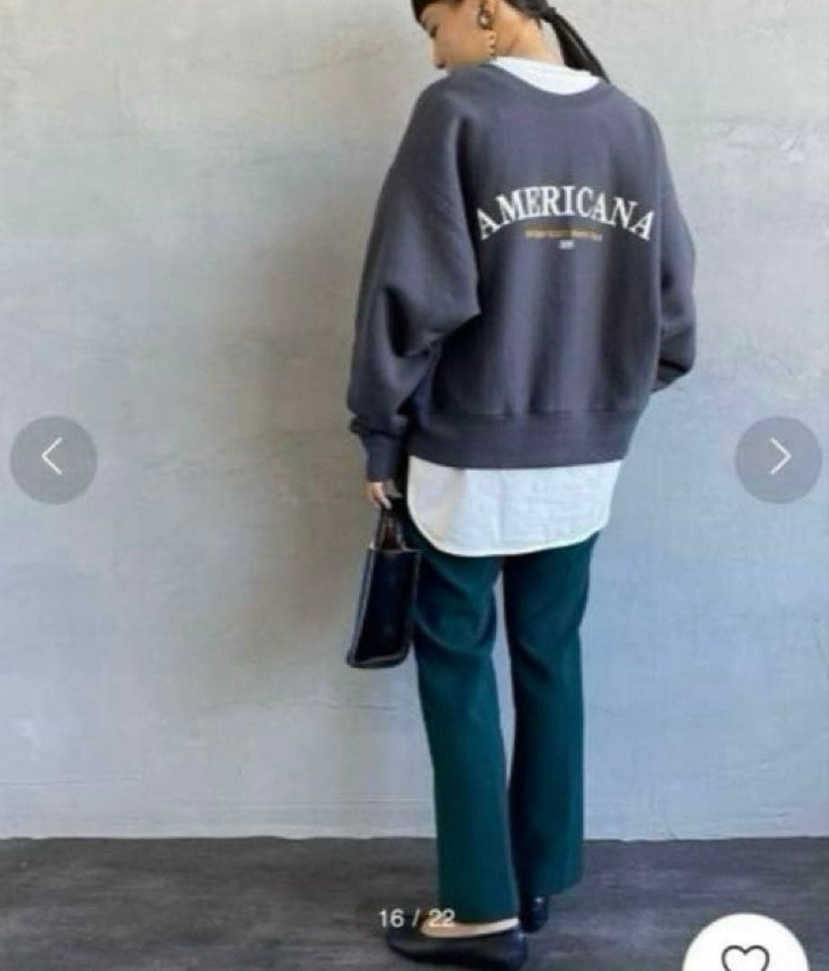 Americana アメリカーナ 別注カレッジ風口ゴ前後2WAYスウェット