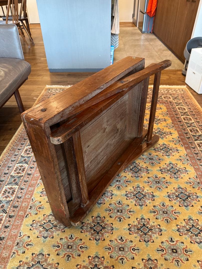 タイ・チェンマイ ヴィンテージ　ローテーブル(折りたたみ式)