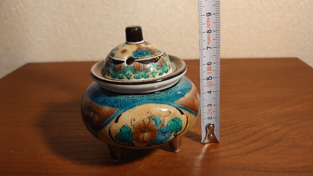 古九谷　九谷焼　吉田屋　香炉　青九谷　青手　蔵出し　１客