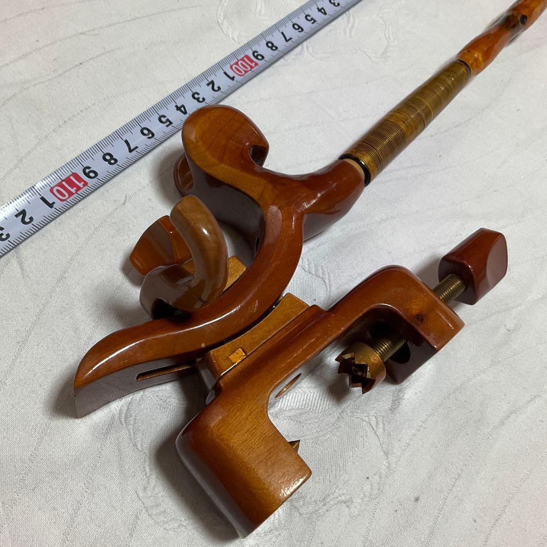 ヘラブナ、天然木万力、らっきょう竹竿掛け、らっきょう竹針外し【リメイク品】