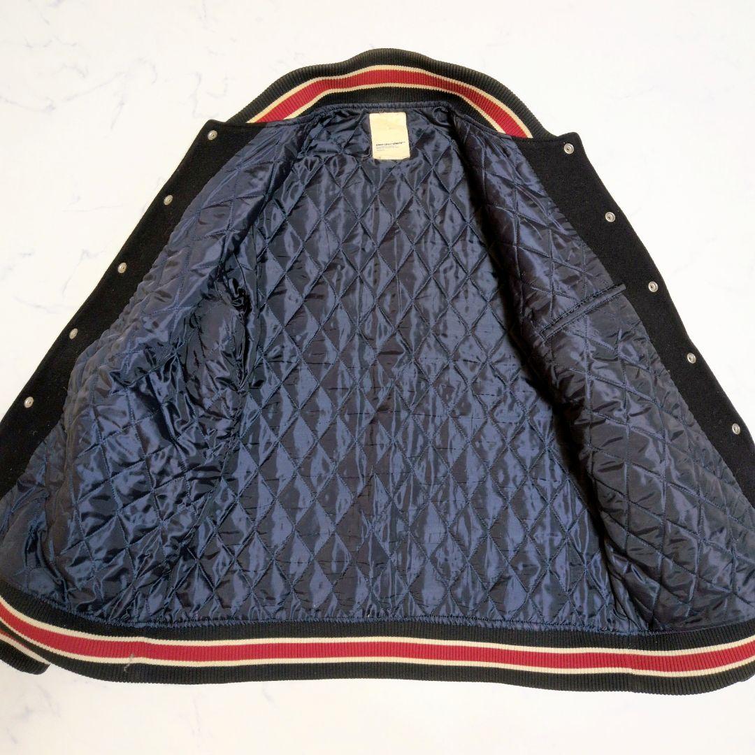 エンパイア スタジャン 切替 カウレザー キルティング ワッペン ネイビー XL