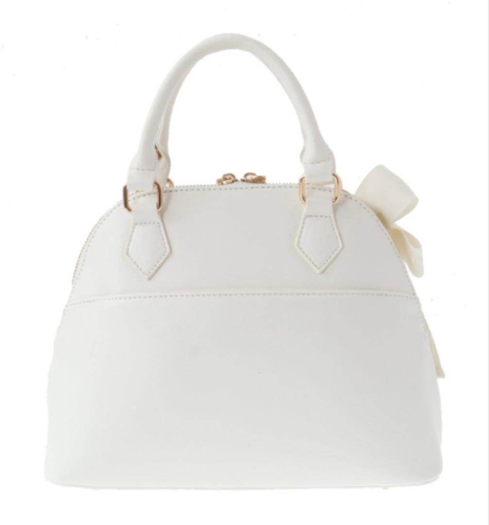 LIZLISA ビジューキルティングハンドバッグ ホワイト