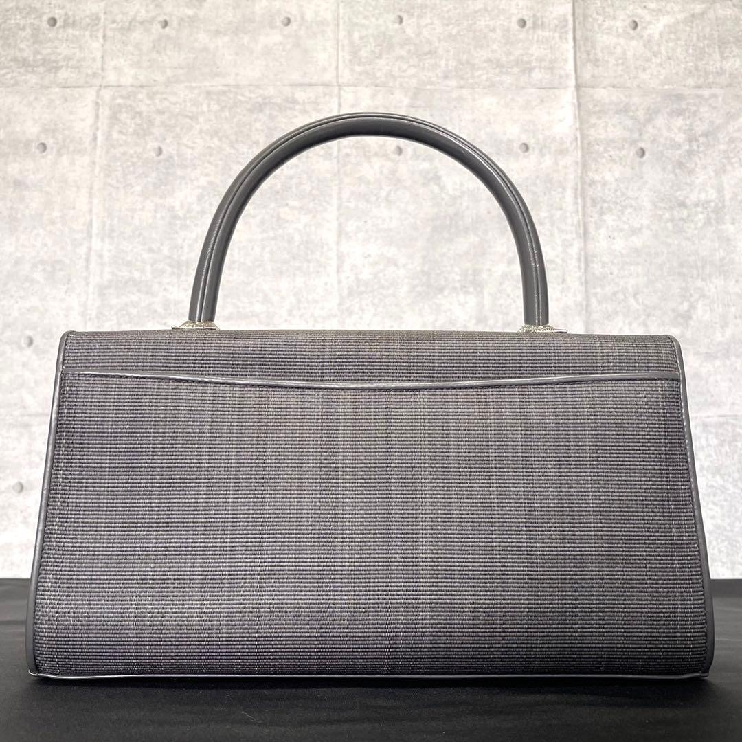 専用品COMTESSE ホースヘア×レザー グレー ハンドバッグ定価46万